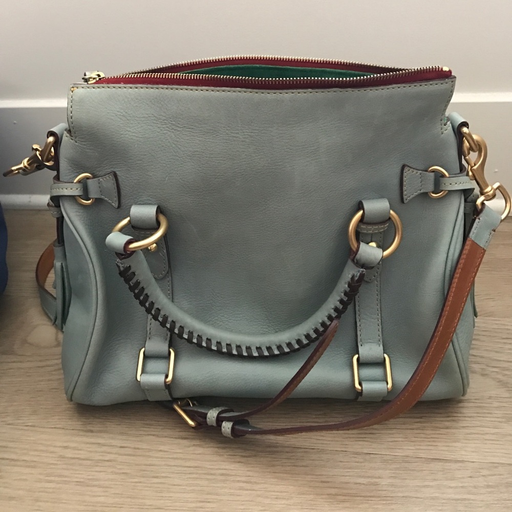 RARE DUSTY BLUE Small Satchel Dooney and Bourke - Picture 3 of 5